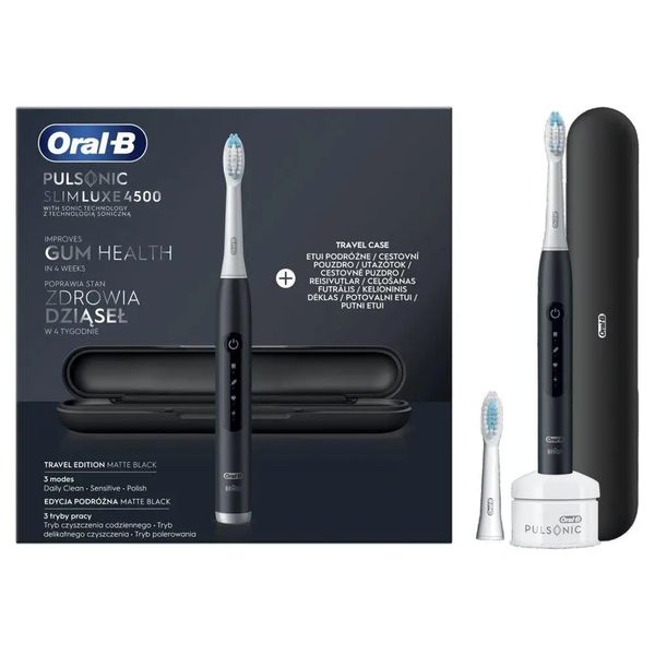 Электрическая зубная щетка Oral-B Pulsonic Slim Luxe 4500 Black 318977 фото