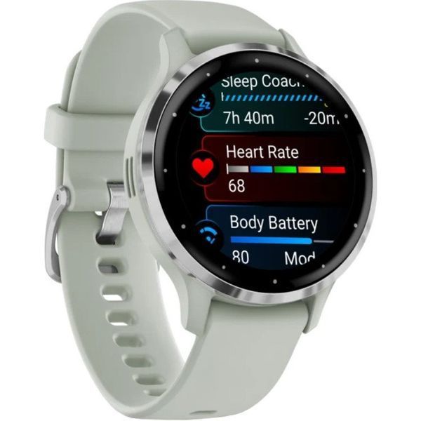 Смарт-часы Garmin Venu 3S Silver S. Steel Bezel w. Sage Gray Case and S. Band (010-02785-01) 035114 фото
