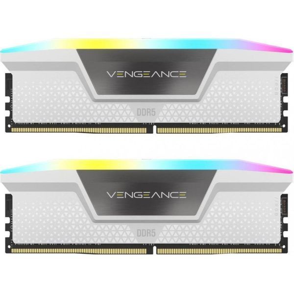Пам'ять для настільних комп'ютерів Corsair 32 GB (2x16GB) DDR5 6000 MHz Vengeance RGB White (CMH32GX5M2B6000C40W) 027608 фото