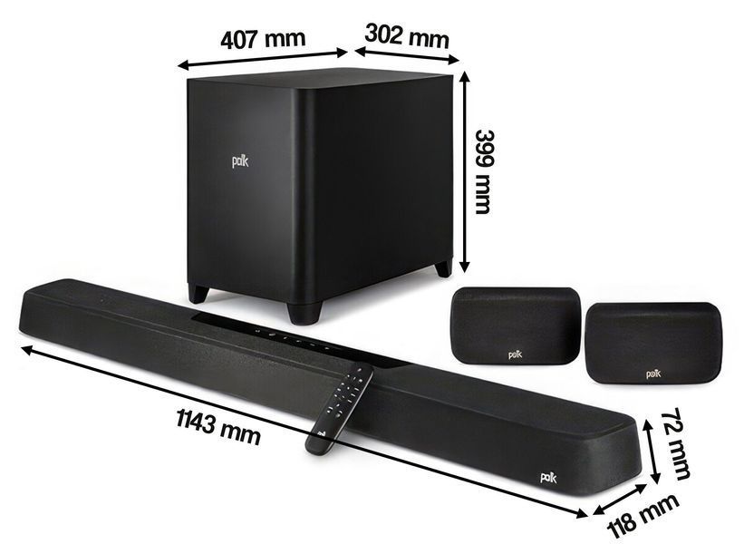 Саундбар POLK AUDIO Magnifi Max AX SR Чорний 528087 фото