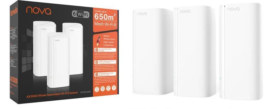 Бездротовий маршрутизатор (роутер) Tenda Nova EX12 3-Pack 001483 фото