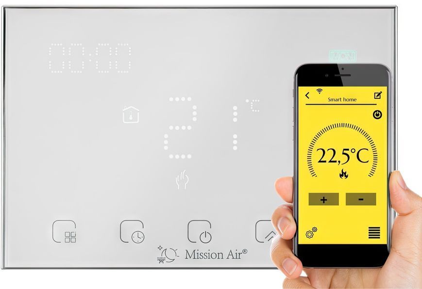 Греющий мат под ламинат MISSION AIR MAL-160W/m2 8м&sup2; (16м x 50см) + регулятор Gemini Белый WiFi e2066477 фото