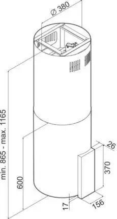 Витяжка декоративна VDB TUBE GLASS BLACK 006554 фото
