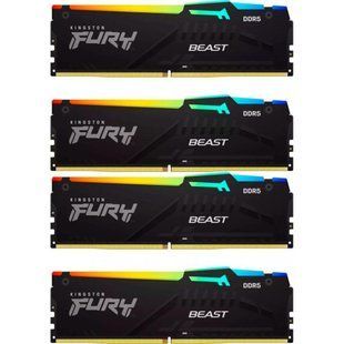 Пам'ять для настільних комп'ютерів Kingston FURY 128 GB (4x32GB) DDR5 5600 MHz Beast RGB (KF556C40BBAK4-128) 033729 фото