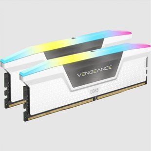 Пам'ять для настільних комп'ютерів Corsair 32 GB (2x16GB) DDR5 6000 MHz Vengeance RGB White (CMH32GX5M2D6000C36W) 027609 фото