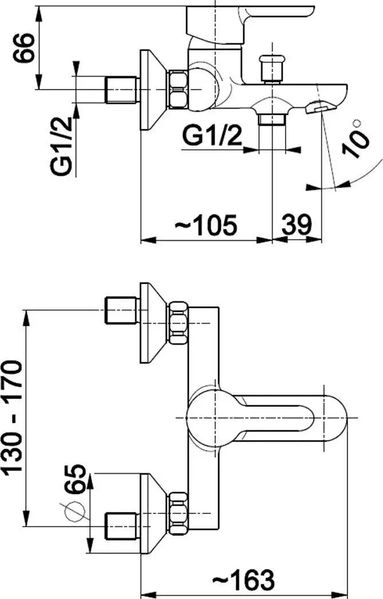 Змішувач для ванни KFA Armatura Granat 5524-010-00 429829 фото