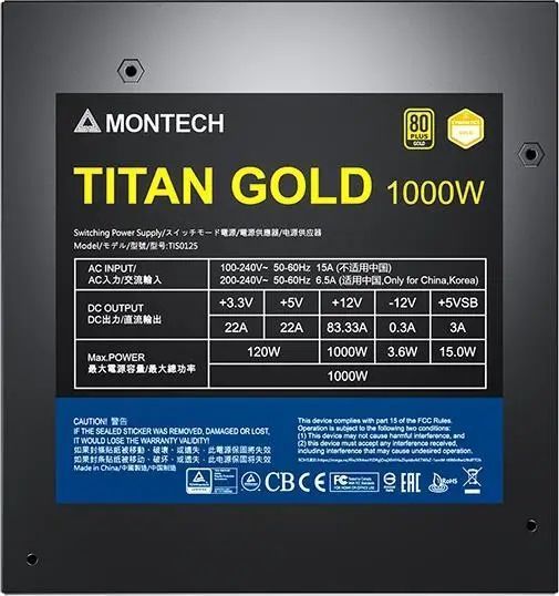 Блок питания Montech Titan 1000W (TIS0125) 001264 фото