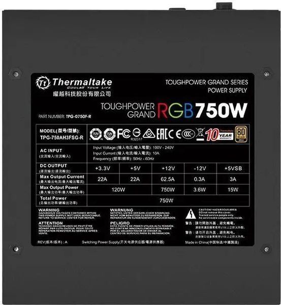 Блок живлення Thermaltake Toughpower Grand RGB 750W (PS-TPG-0750FPCGEU-R) 008609 фото