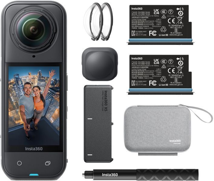 Сферична камера INSTA360 X5 Essentials Bundle з аксесуарами, відео 360&deg; у роздільній здатності 8K/30 FPS, матриця 1/1.28" 2074744 фото