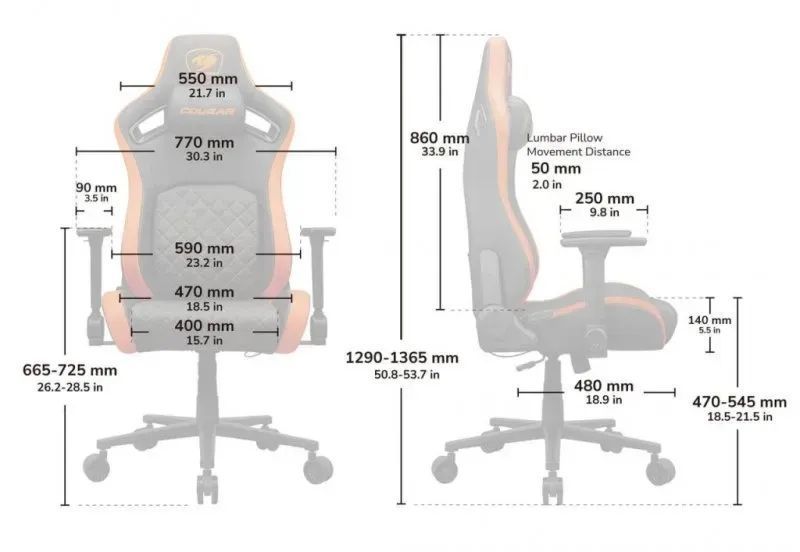 Компьютерное кресло для геймера Cougar Defensor F Black/Orange 578339ua фото