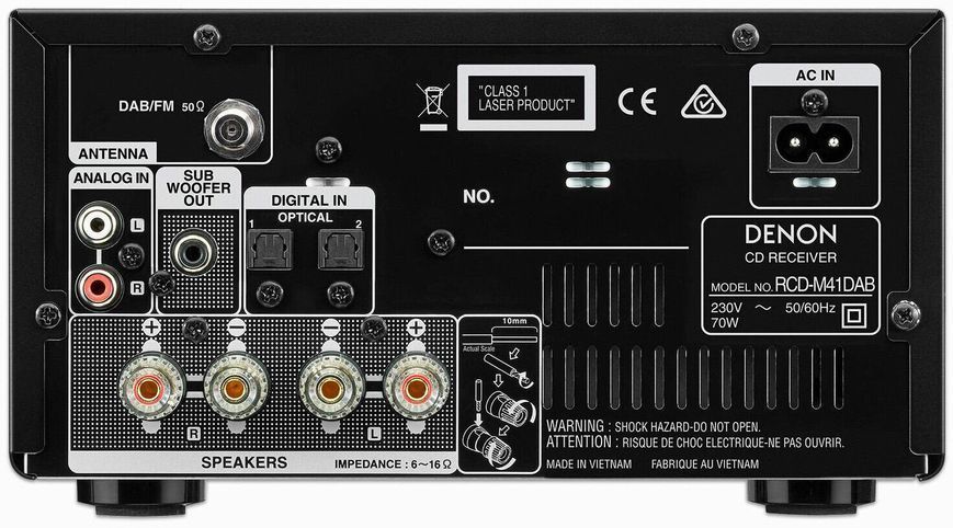 Стереопідсилювач з CD DENON RCD-M41 DAB+ Чорний 482994 фото