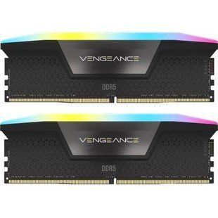 Пам'ять для настільних комп'ютерів Corsair 64 GB (2x32GB) DDR5 6000 MHz Vengeance RGB Black (CMH64GX5M2B6000C38) 027660 фото