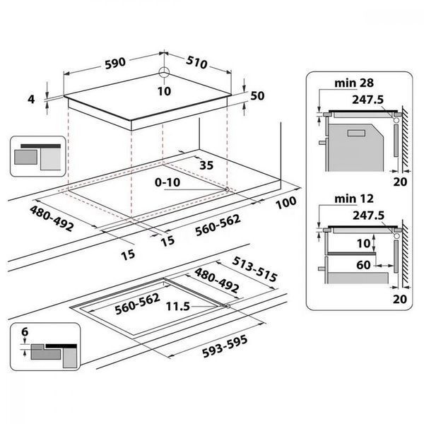 Варильна поверхня електрична Whirlpool WS Q7360 NE 007297 фото