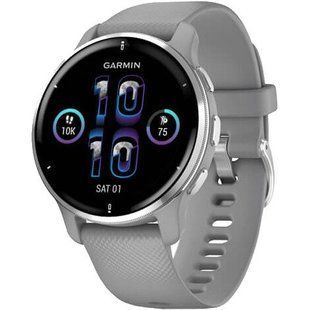 Смарт-годинник Garmin Venu 2 Plus Silver S. Steel Bezel w. Powder G. Case and S. Band (010-02496-00/10) 035288 фото