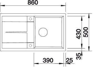 Мийка одночашева з крилом BLANCO Metra 5 S 518872 Сірість скелі 50 x 86 253209 фото