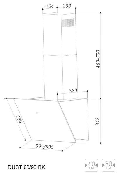 Вытяжка наклонная Berg Dust 60 Black 010434 фото