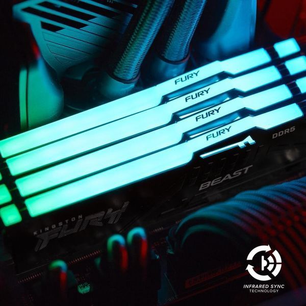 Пам'ять для настільних комп'ютерів Kingston FURY 64 GB (2x32GB) DDR5 5200 MHz Beast RGB EXPO (KF552C36BBEAK2-64) 033831 фото