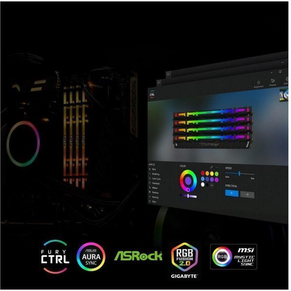 Пам'ять для настільних комп'ютерів Kingston FURY 32 GB (4x8GB) DDR4 3600 MHz Renegade RGB (KF436C16RBAK4/32) 033781 фото