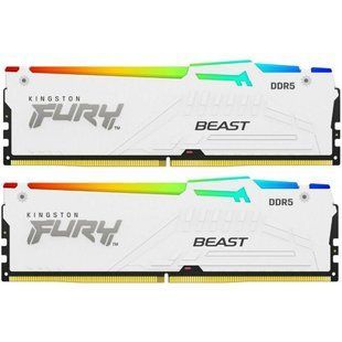 Пам'ять для настільних комп'ютерів Kingston FURY 64 GB (2x32GB) DDR5 5200 MHz Beast RGB EXPO White (KF552C36BWEAK2-64) 033832 фото