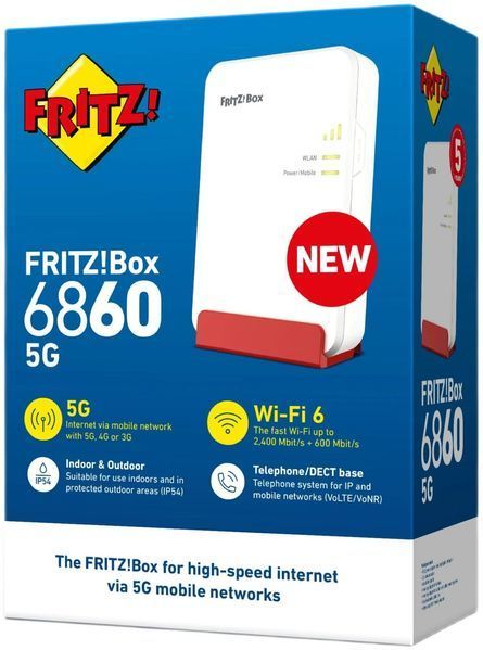 Маршрутизатор FRITZ Box 6860 5G 2.4/5 ГГц (DualBand), Wi-Fi Mesh, слот для SIM 2112201 фото