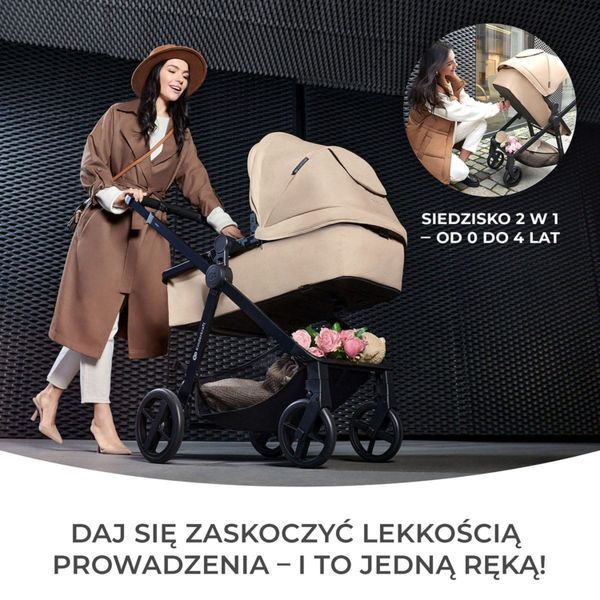 Дитячий візок багатофункціональний KINDERKRAFT Newly 4w1 Mink Pro Чорний 2034759 фото