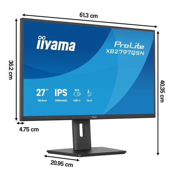 Монітор IIYAMA XB2797QSN-B1 27" 2540x1440px IPS 1 мс [MPRT] 2127015 фото