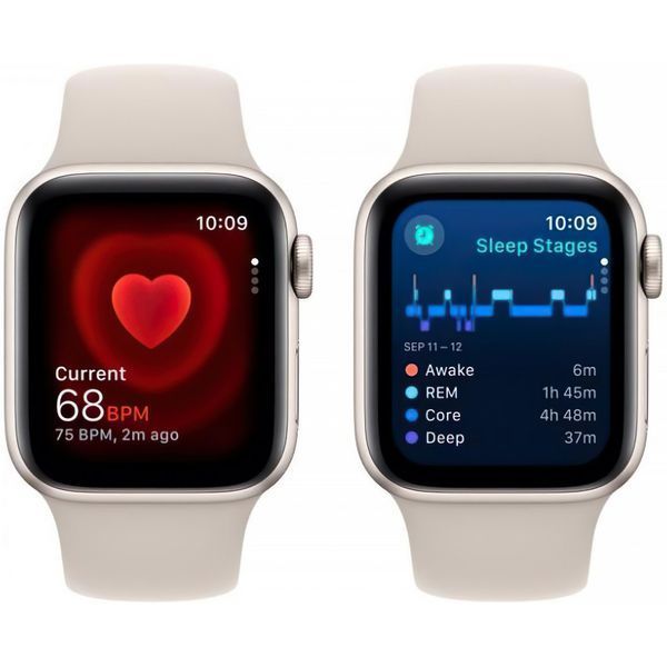 Смарт-часы Apple Watch SE 2 GPS 40mm Starlight Aluminium Case with Starlight Sport Band M/L (MR9V3) 035018 фото