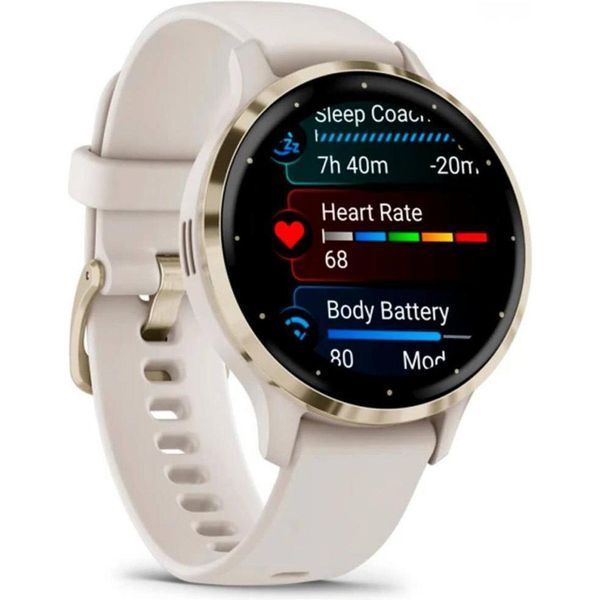 Смарт-годинник Garmin Venu 3S Soft Gold S. Steel Bezel with Ivory Case and S. Band (010-02785-04/54) 035118 фото