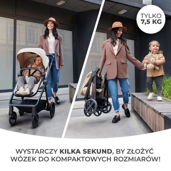 Дитячий візок багатофункціональний KINDERKRAFT Newly 4w1 Mink Pro Чорний 2034759 фото