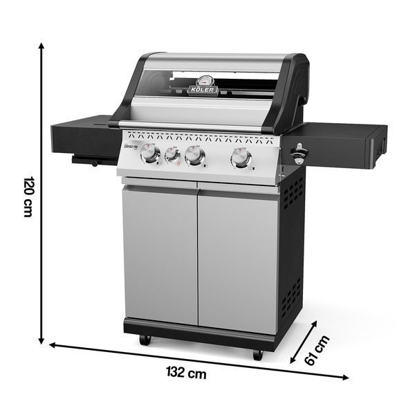 Гриль садовый газовый KOLER Krone Compact Pro Серебристый 15.8 кВт 60 x 46 см 1233850 фото