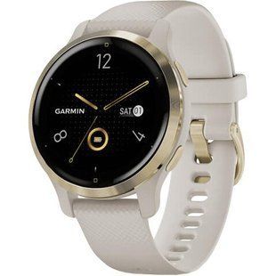 Смарт-годинник Garmin Venu 2S Light Gold Stainless Steel Bezel with Light Sand Case and Silicone Band (010-02429-01/11) 035290 фото