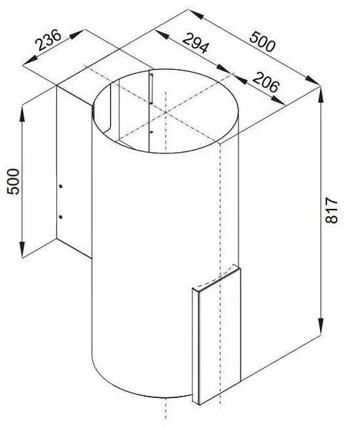 Витяжка декоративна VDB TUBE P GLASS WHITE 006558 фото
