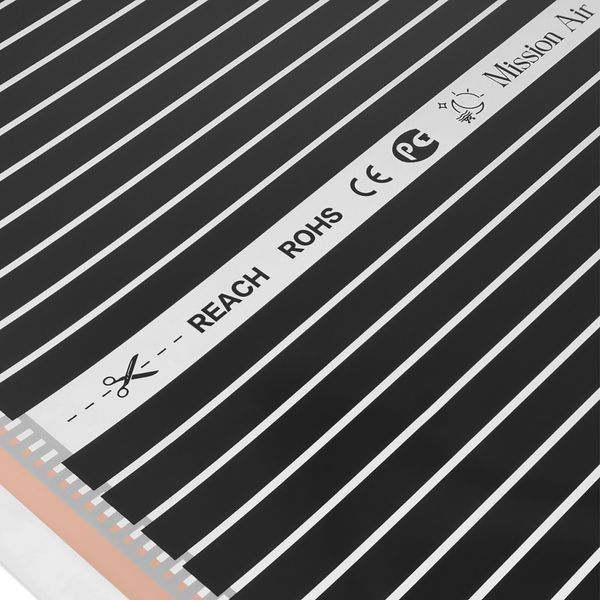 Пленка греющая инфракрасная MISSION AIR 160 Вт/м&sup2; Black Silver PTC 8 м&sup2; (16 м x 50 см) + регулятор Aries LCD Белый e2257512 фото