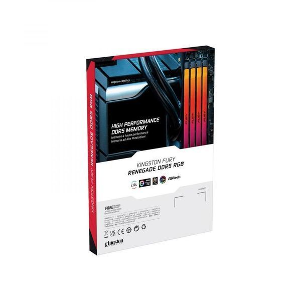 Пам'ять для настільних комп'ютерів Kingston FURY 16 GB DDR5 7200 MHz Renegade Silver/Black RGB (KF572C38RSA-16) 033733 фото
