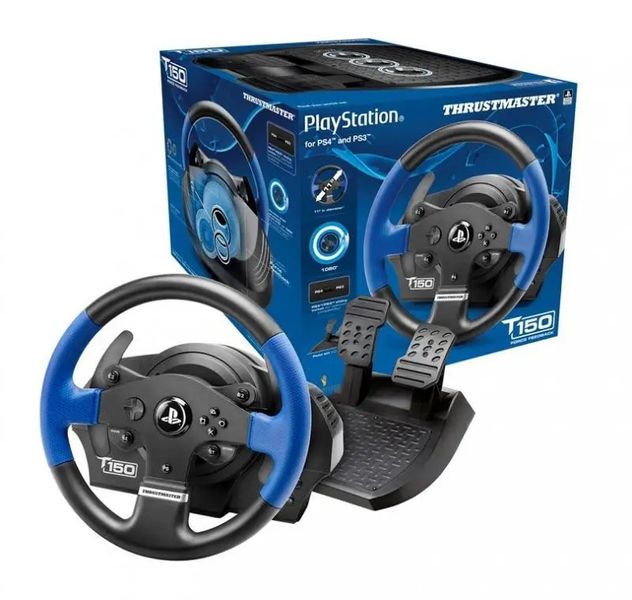 Комплект (руль, педали) ThrustMaster T150 Force Feedback Official Sony licensed Black (4160628) 312649 фото