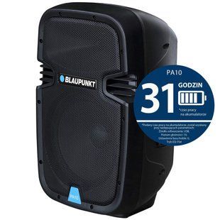 Power Audio BLAUPUNKT PA10, 600 Вт, Bluetooth, акумулятор 3,5 години, мікрофонний вхід, USB-вхід, FM-тюнер 873188 фото