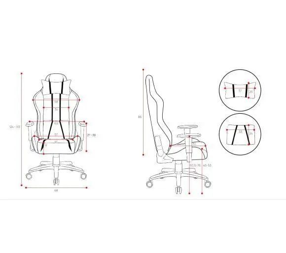 Комп'ютерне крісло для геймера Diablo Chairs X-One 2,0 Normal Size (WhitE-Blue) 018953 фото