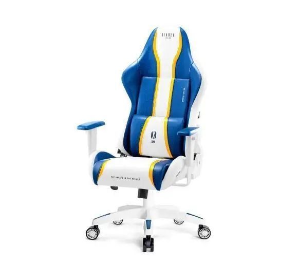 Комп'ютерне крісло для геймера Diablo Chairs X-One 2,0 Normal Size (WhitE-Blue) 018953 фото