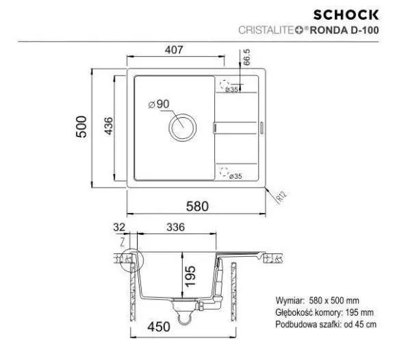 Кухонная мойка Schock Ronda D-100 Chrome 209444 фото