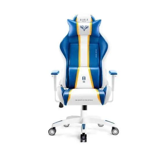 Компьютерное кресло для геймера Diablo Chairs X-One 2.0 Normal Size (WhitE-Blue) 018953 фото