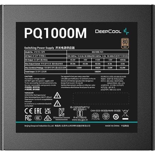 Блок питания Deepcool PQ1000M 1000W (R-PQA00M-FA0B-EU) 002203 фото