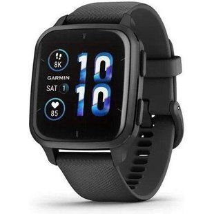 Смарт-годинник Garmin Venu Sq 2 &ndash; Music Edition Slate Aluminum Bezel with Black Case and Silicone Band (010-02700-00/10/80) 035120 фото