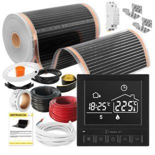 Плівка гріюча інфрачервона MISSION AIR Black Silver PTC 160 Вт/м&sup2; 22 м&sup2; шир. 50 см + регулятор Taurus Чорний e2065531 фото