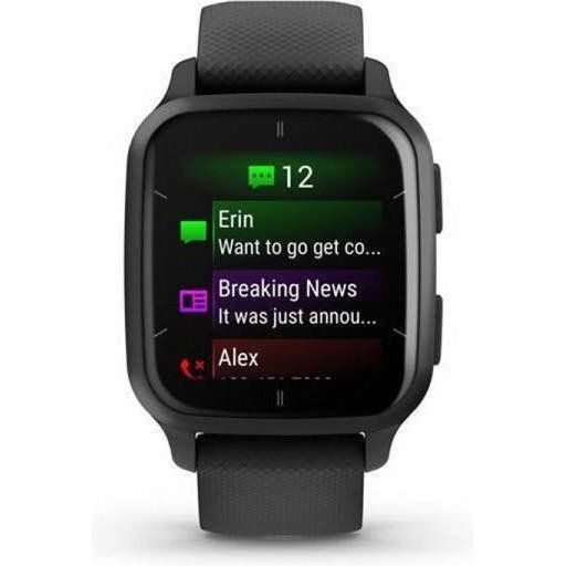 Смарт-годинник Garmin Venu Sq 2 &ndash; Music Edition Slate Aluminum Bezel with Black Case and Silicone Band (010-02700-00/10/80) 035120 фото
