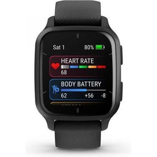 Смарт-годинник Garmin Venu Sq 2 &ndash; Music Edition Slate Aluminum Bezel with Black Case and Silicone Band (010-02700-00/10/80) 035120 фото