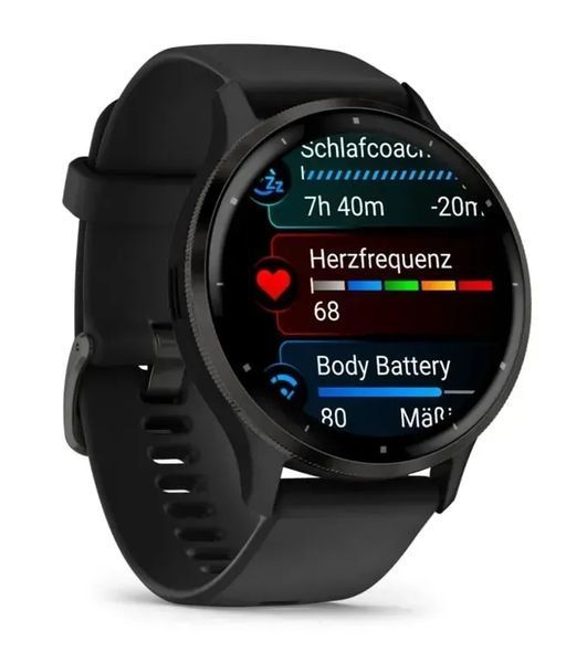 Смарт-часы Garmin Venu 3 Slate Stainless Steel Bezel with Black Case and Silicone Band (010-02784-01/51/41) 613087 фото