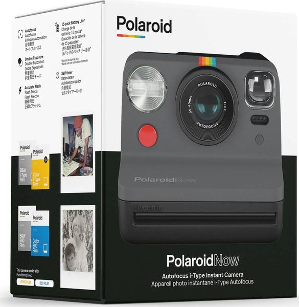 Фотокамера миттєвого друку Polaroid Now Black 301156 фото