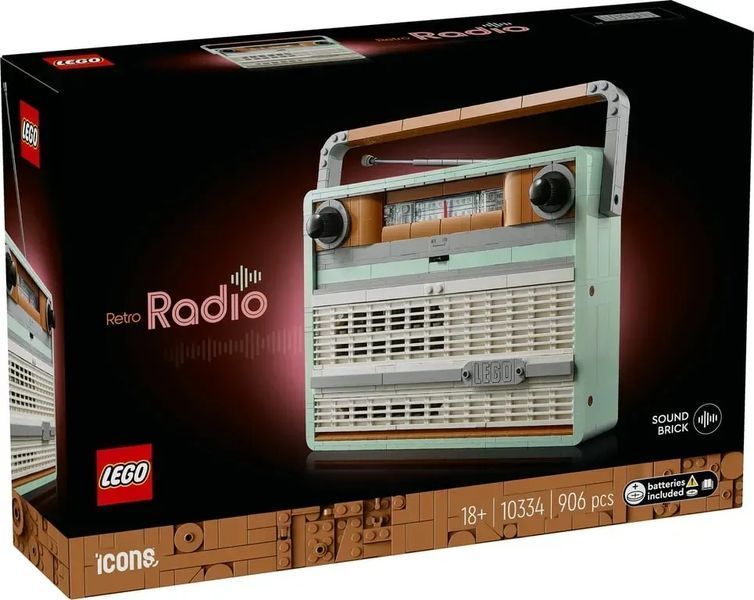 Блоковий конструктор LEGO Icons Ретро Радіоприймач (10334) 613395 фото