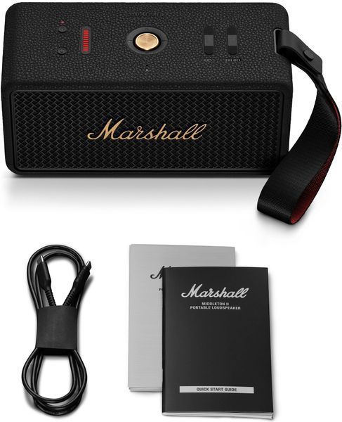 Портативна колонка MARSHALL Middleton II, акумулятор 30 год, зарядка пристроїв, IP67, звук 360&deg;, мікрофон, додаток, чорно-мідний 2085100 фото
