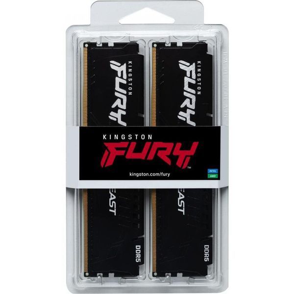 Память для настольных компьютеров Kingston FURY 64GB (2x32GB) DDR5 5600MHz Beast Black EXPO (KF556C36BBEK2-64) 033835 фото
